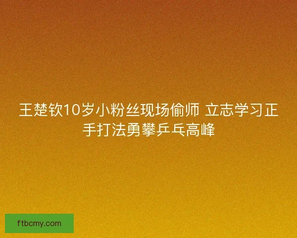 王楚钦10岁小粉丝现场偷师 立志学习正手打法勇攀乒乓高峰